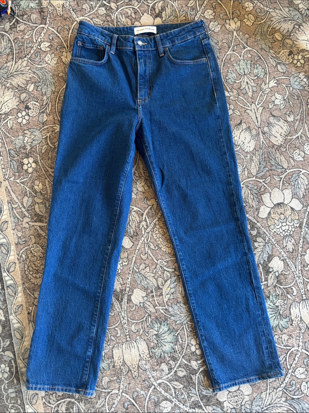 Denim Forum Dark Straight Leg Jeans